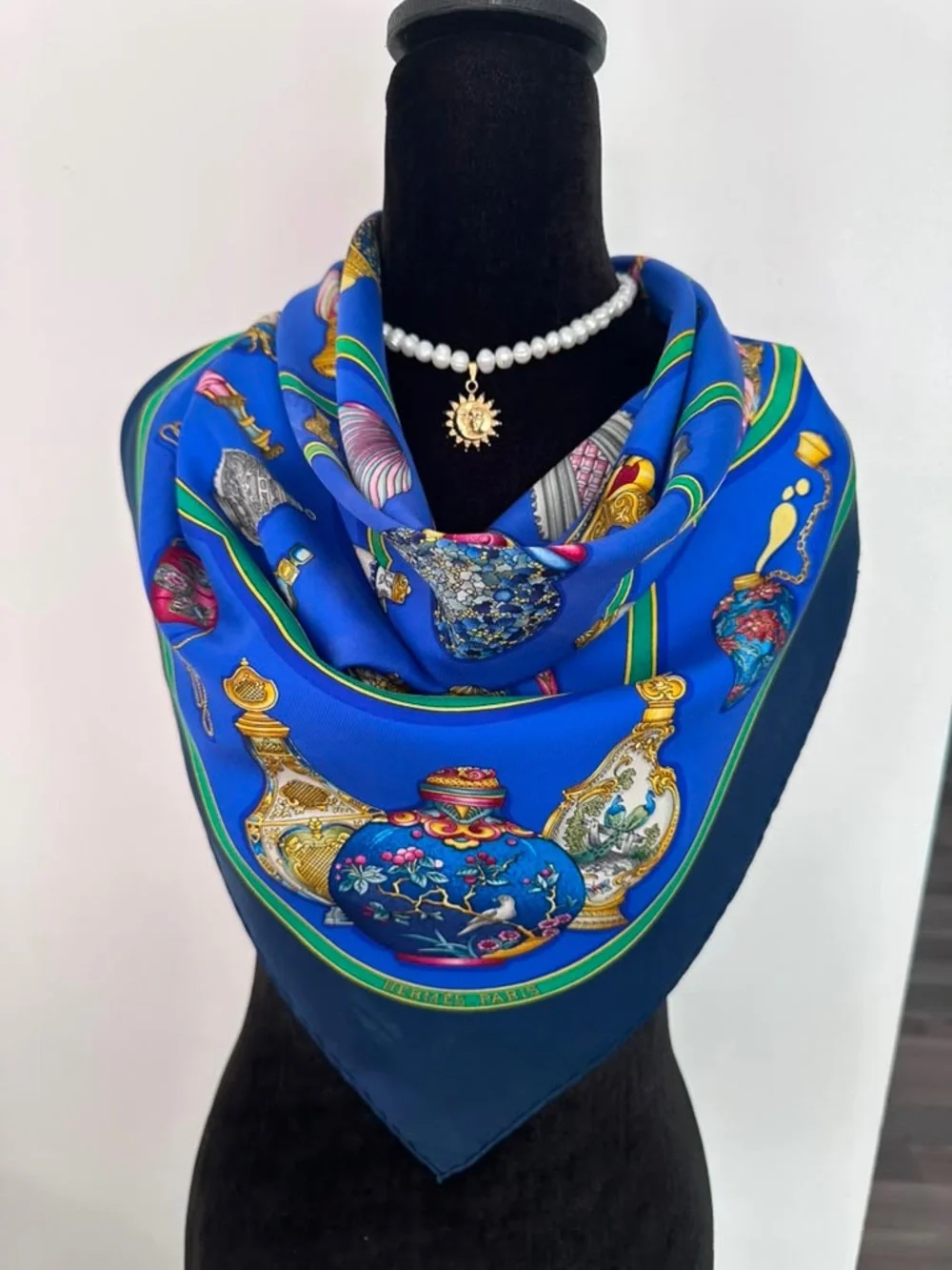 Hermes Silk Scarf Multicolor Hand Rolled Made in France